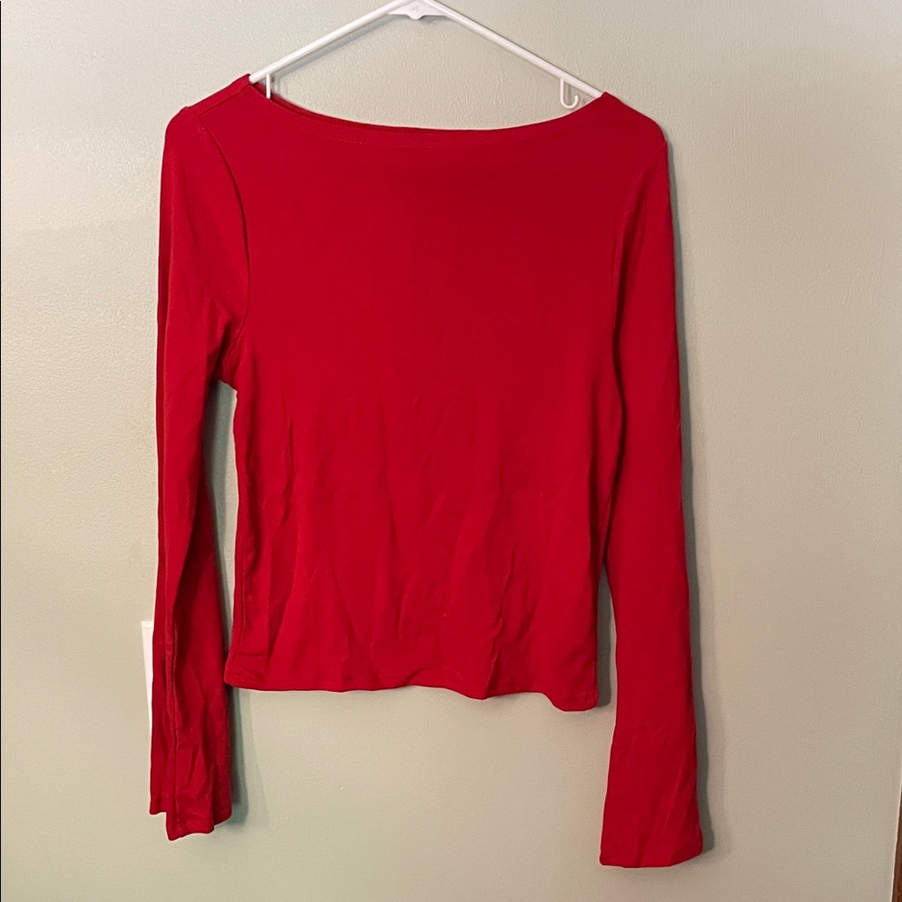 Gap nwt Women’s Red Long Sleeve Boatneck Tee